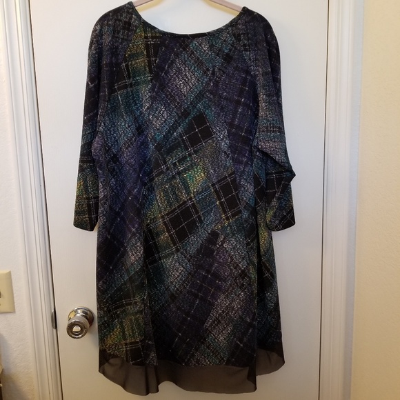 Catherines 1X Plaid Tunic Length Top - Picture 2 of 5